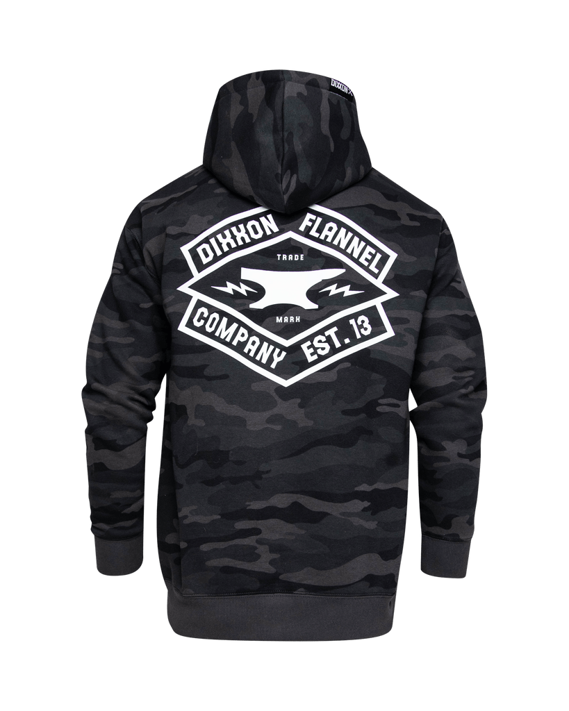 White Forged Zip Up Hoodie - Black Camo - Dixxon Flannel Co.