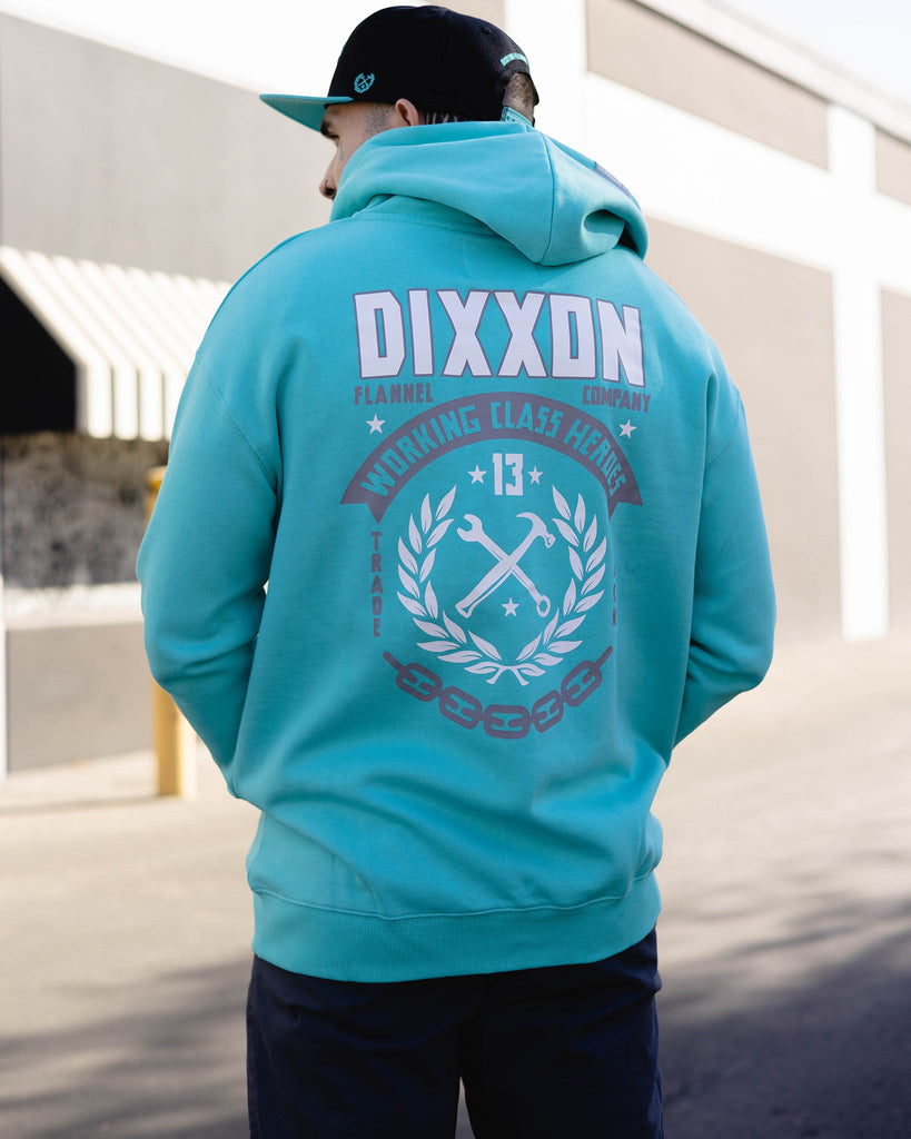 White & Gray Weld Zip Up Hoodie - Tiffany - Dixxon Flannel Co.