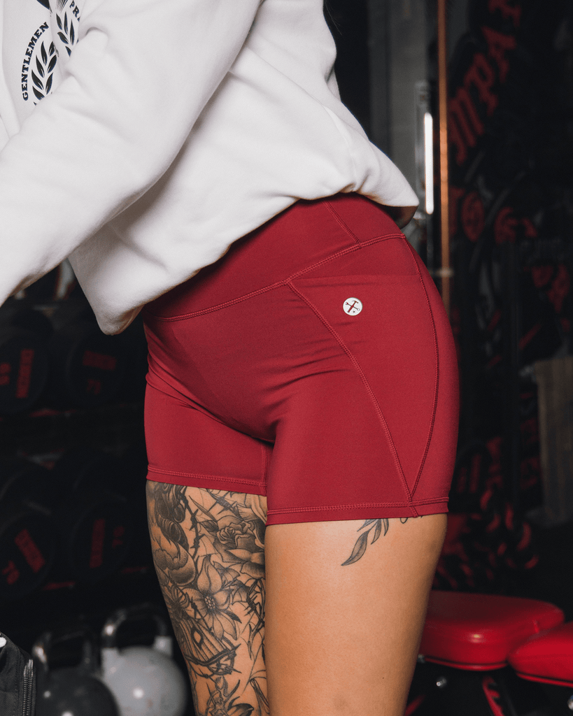 Women's 4" Biker Shorts - Maroon - Dixxon Flannel Co.