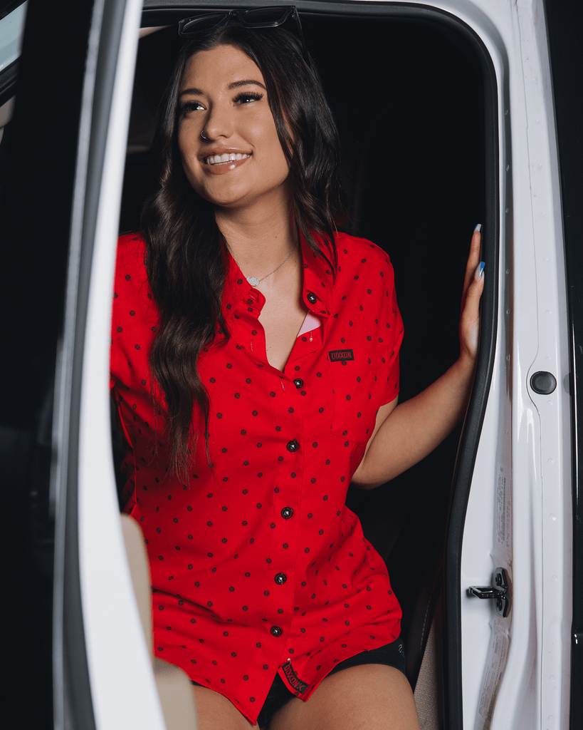 Women's Black Polkacide Short Sleeve - Red - Dixxon Flannel Co.