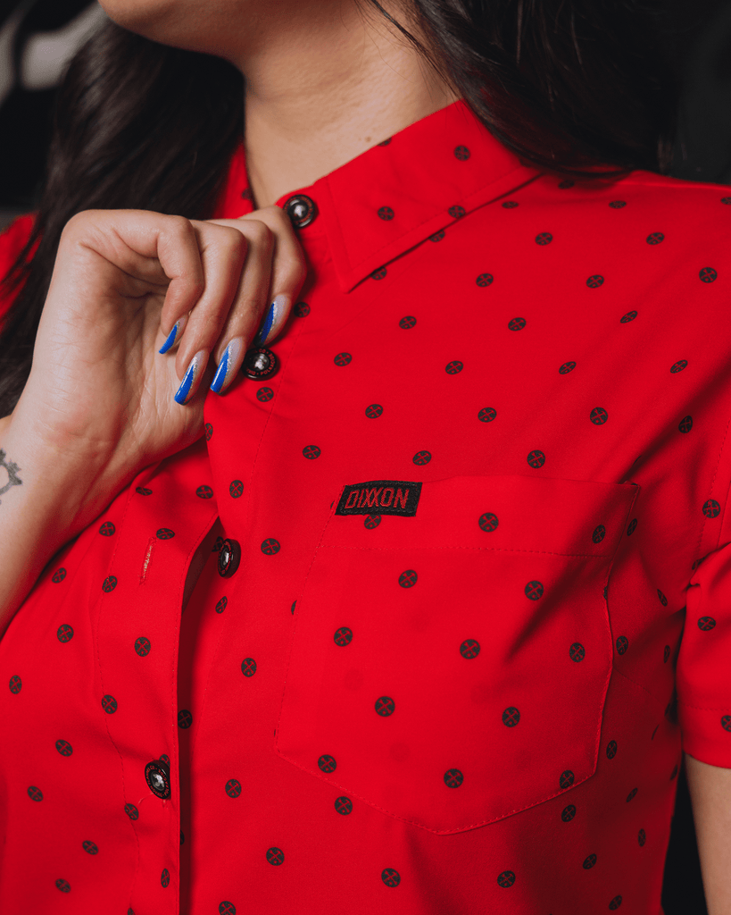 Women's Black Polkacide Short Sleeve - Red - Dixxon Flannel Co.