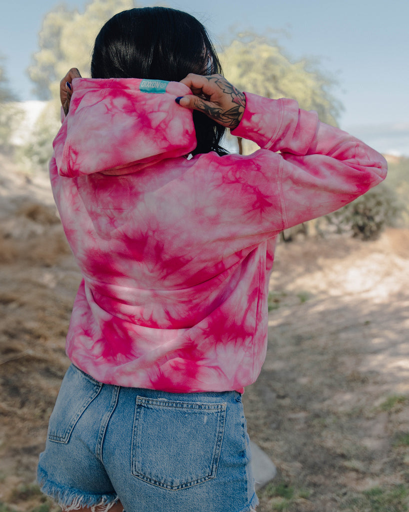 Women's Black & Tiffany Rose Tie Dye Pullover - Pink - Dixxon Flannel Co.