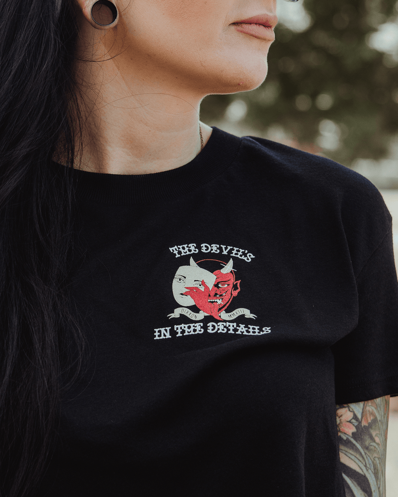 Women's Devil Is In The Details Crop Top - Black - Dixxon Flannel Co.