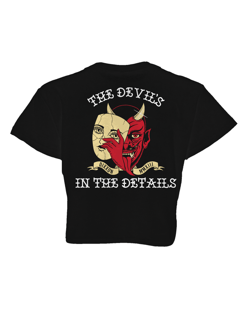 Women's Devil Is In The Details Crop Top - Black - Dixxon Flannel Co.