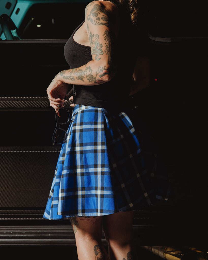 Women's Lapis Flannel Circle Skirt - Dixxon Flannel Co.