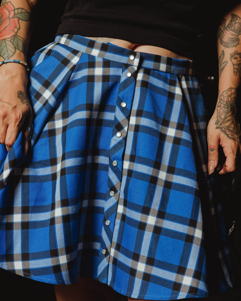 Women's Lapis Flannel Circle Skirt - Dixxon Flannel Co.