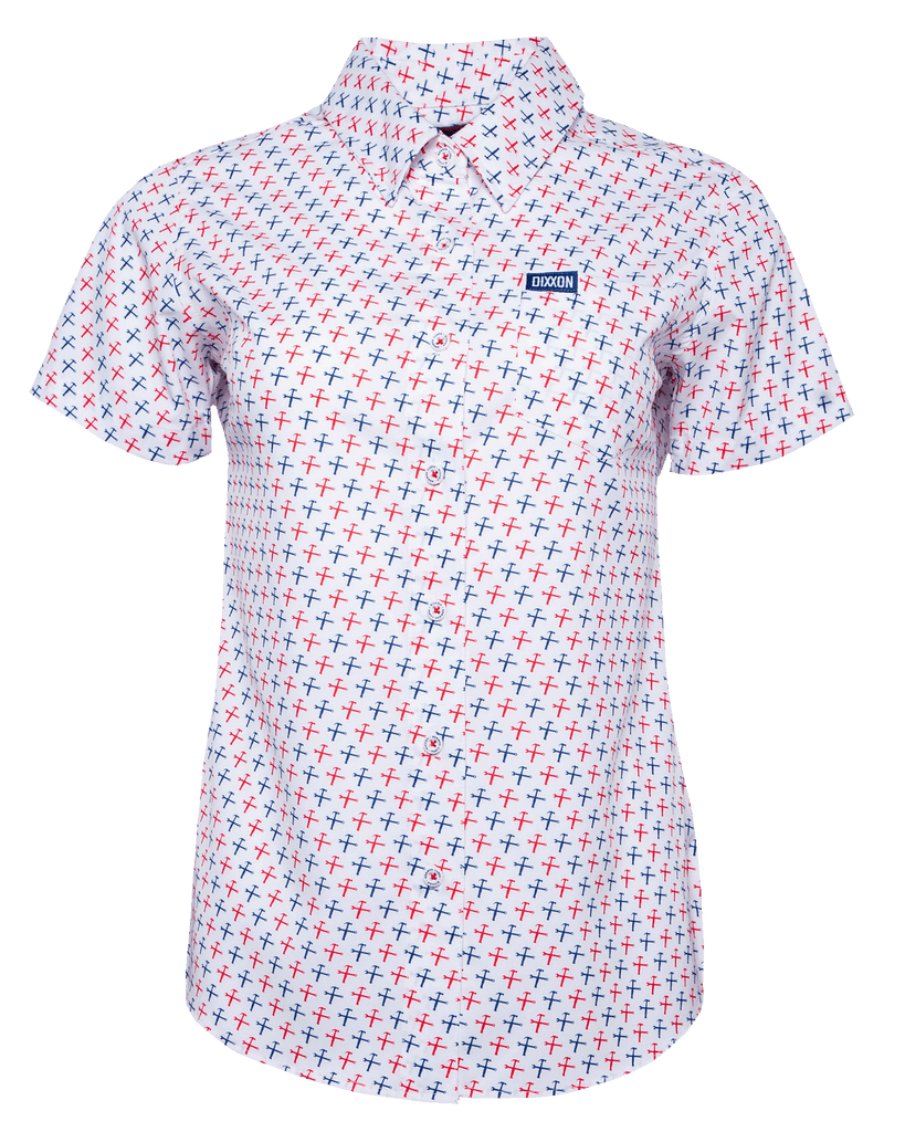 Women's Party Hammers Short Sleeve - Red, White, & Blue - Dixxon Flannel Co.