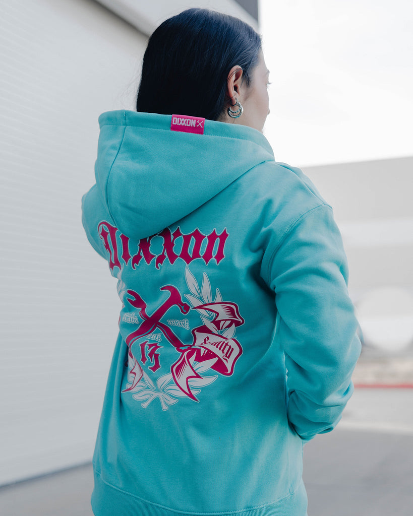 Women's Pink Award Crest Zip Up - Tiffany - Dixxon Flannel Co.