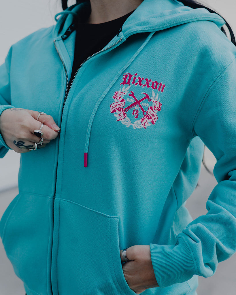 Women's Pink Award Crest Zip Up - Tiffany - Dixxon Flannel Co.