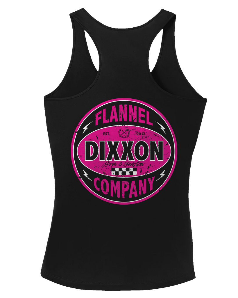 Women's Pink Keystone Fitted Tank - Black - Dixxon Flannel Co.