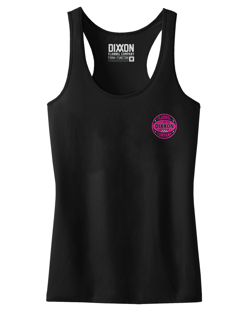 Women's Pink Keystone Fitted Tank - Black - Dixxon Flannel Co.