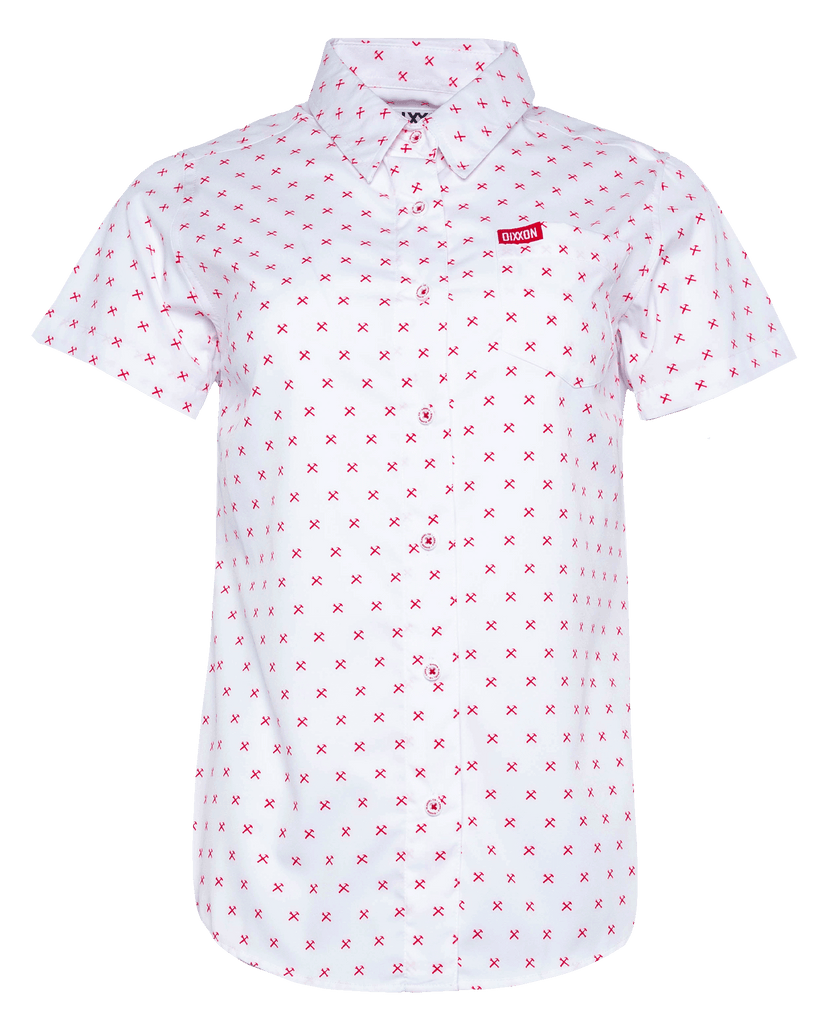 Women's Red Finney Short Sleeve - White - Dixxon Flannel Co.