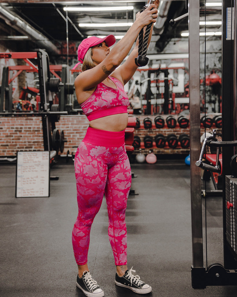 Women's Seamless Sports Bra - Pink Camo - Dixxon Flannel Co.