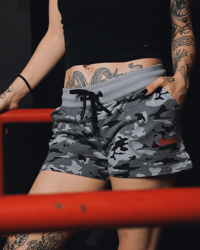 Women's Terry Shorts - Black Camo - Dixxon Flannel Co.