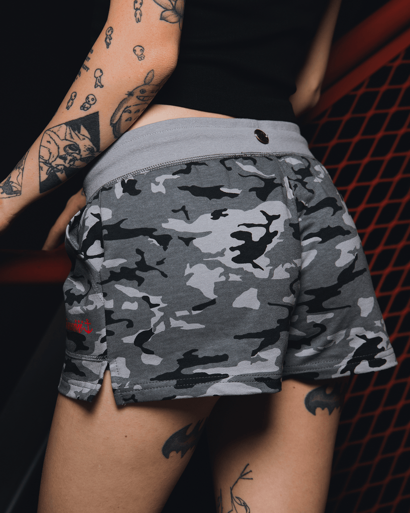 Women's Terry Shorts - Black Camo - Dixxon Flannel Co.