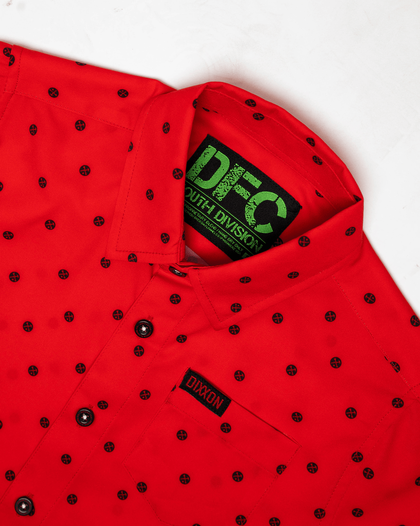 Youth Black Polkacide Short Sleeve - Red - Dixxon Flannel Co.