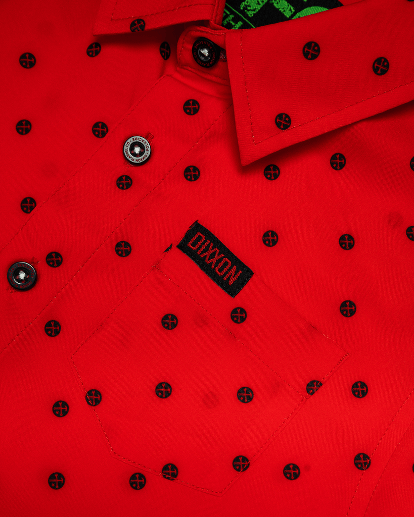 Youth Black Polkacide Short Sleeve - Red - Dixxon Flannel Co.