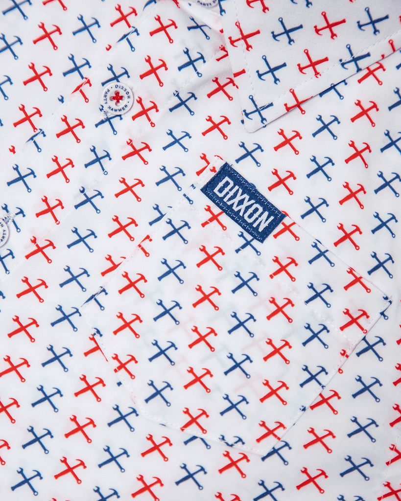 Youth Party Hammers Short Sleeve - Red, White, & Blue - Dixxon Flannel Co.