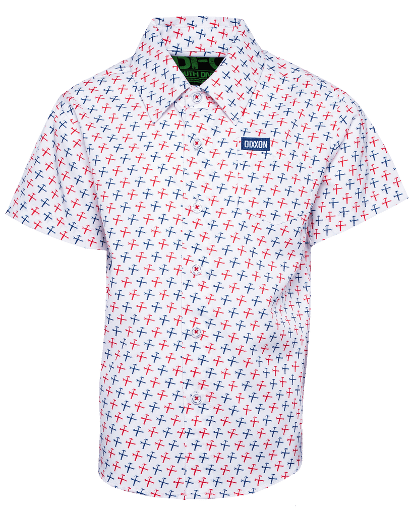 Youth Party Hammers Short Sleeve - Red, White, & Blue - Dixxon Flannel Co.