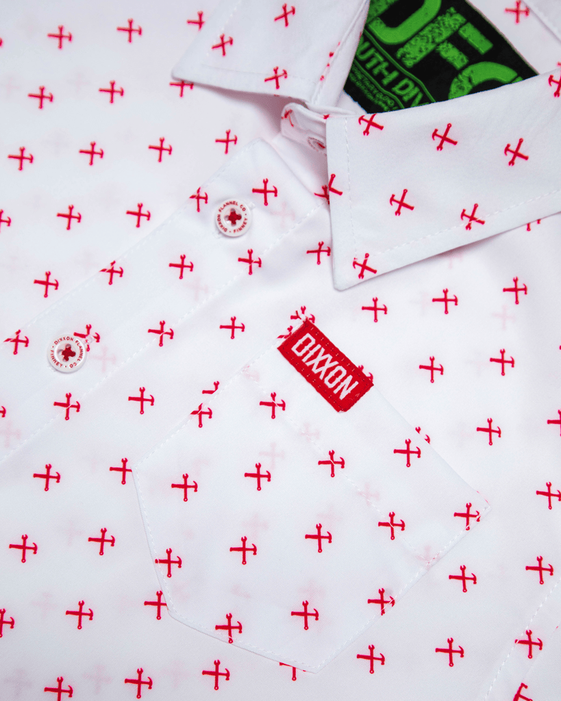 Youth Red Finney Short Sleeve - White - Dixxon Flannel Co.