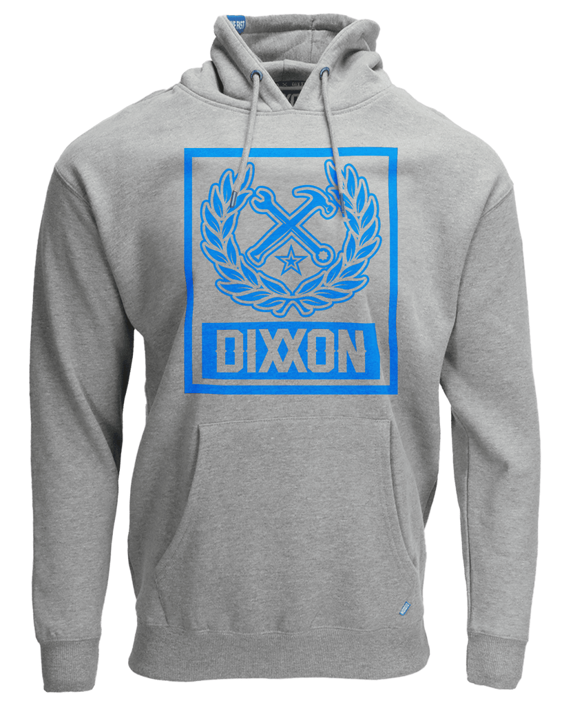 Blue Box Crest Pullover Hoodie - Heather Gray - Dixxon Flannel Co.