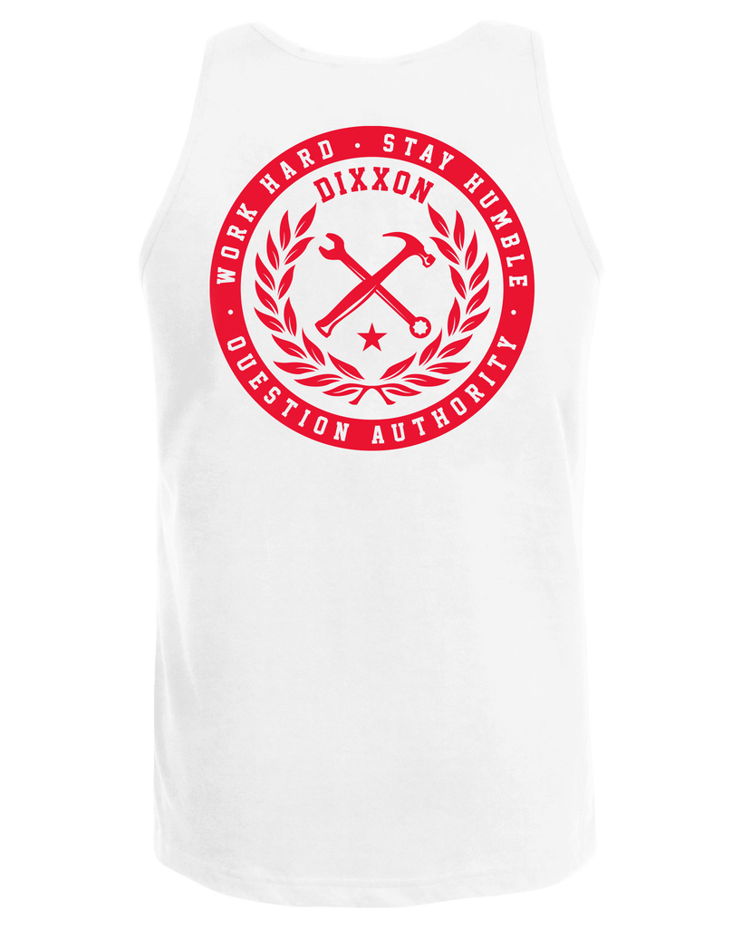 Branded Tank - White & Red - Dixxon Flannel Co.