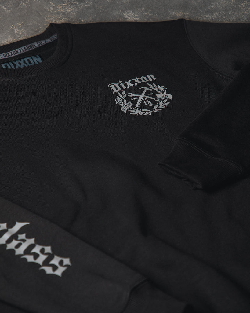 Gray Award Crest Crewneck - Black - Dixxon Flannel Co.