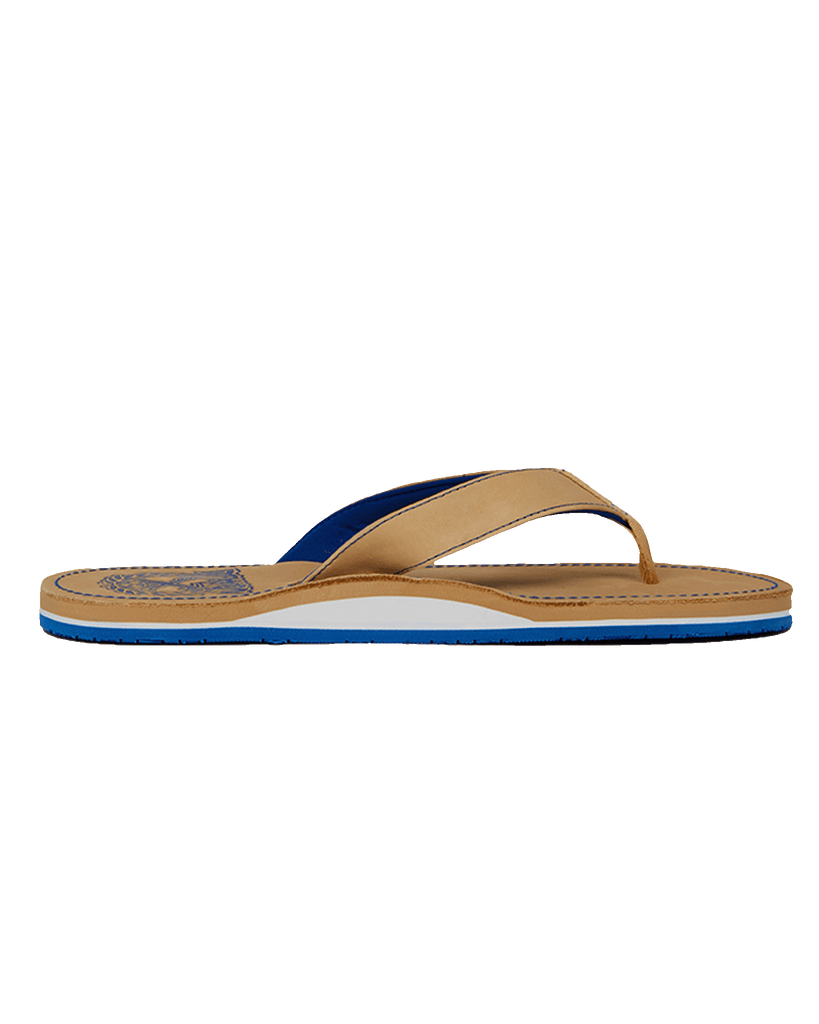 Men's Leather Sandals - Tan & Blue - Dixxon Flannel Co.