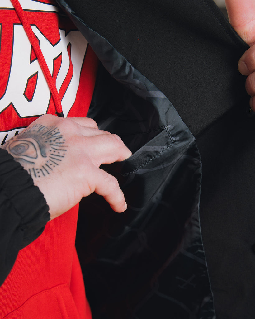 Red Box Crest Coaches Jacket - Black - Dixxon Flannel Co.