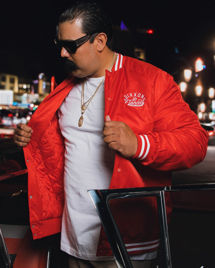 Red Pastime Nylon Varsity Jacket - Dixxon Flannel Co.