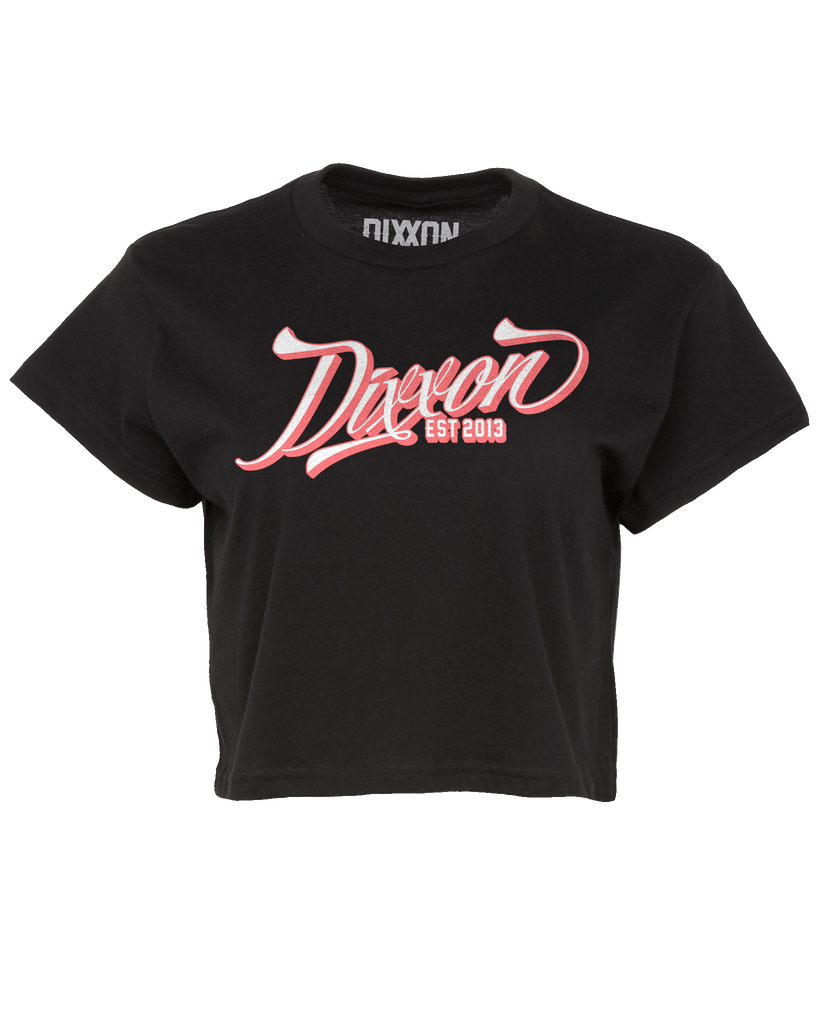 Women's Ballpark Crop Top - Pink & Black - Dixxon Flannel Co.