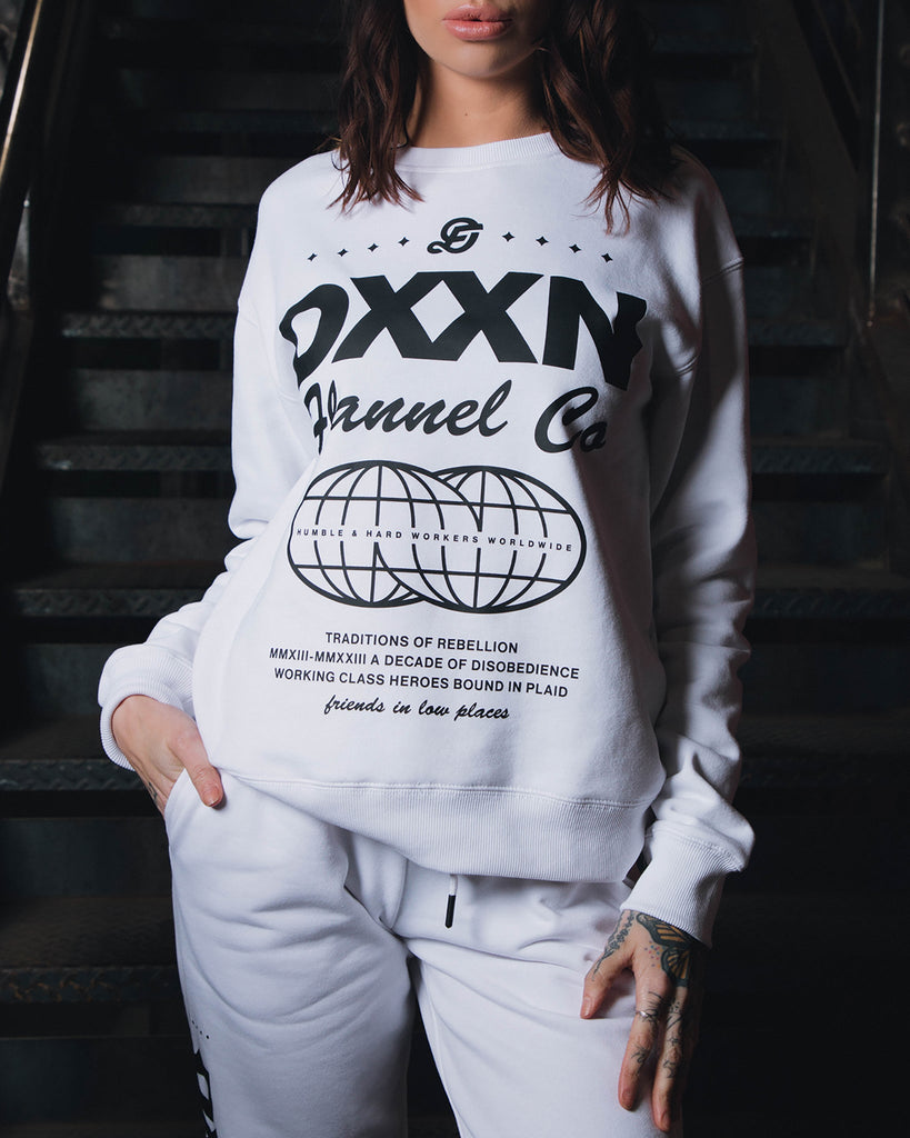 Women's Black Tech Sweatpants - White - Dixxon Flannel Co.