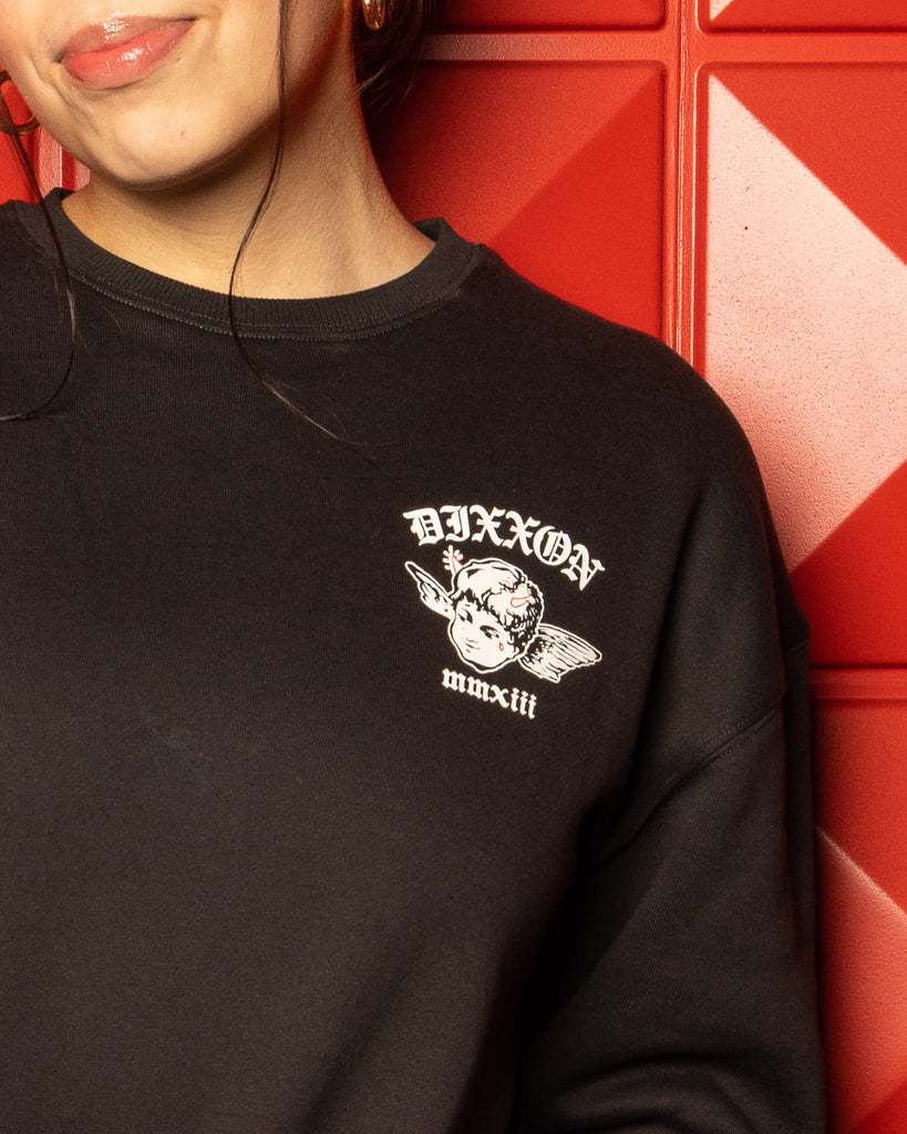 Women's Cherub Crewneck Sweatshirt - Black - Dixxon Flannel Co.