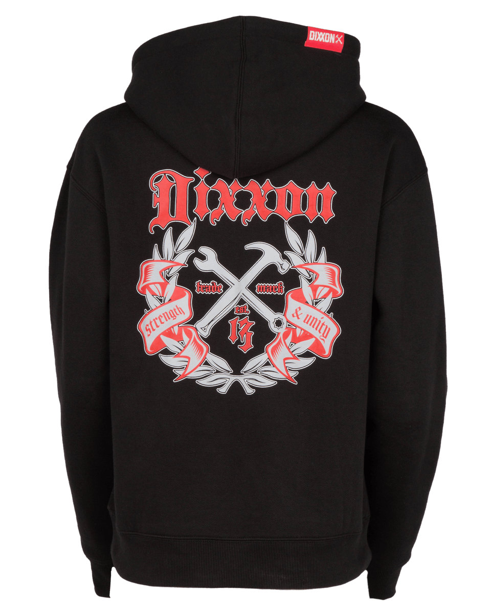 Women's Gray & Red Award Crest Zip Up Hoodie - Black | Dixxon Flannel Co.