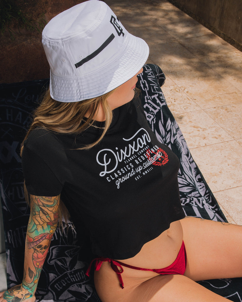 Women's Ground Up Customs Crop Top - Black - Dixxon Flannel Co.