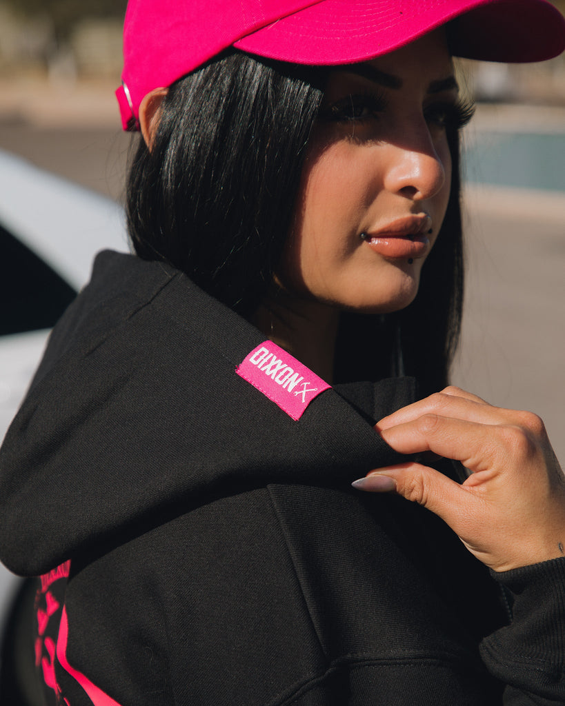 Women's Pink Bandit Zip Up Hoodie - Black - Dixxon Flannel Co.