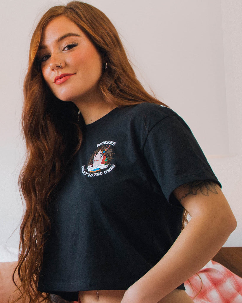 Women's Sacrifice Crop Top - Black - Dixxon Flannel Co.