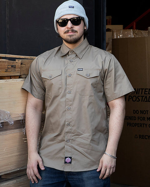 WorkForce Long Sleeve Work Shirt - Khaki | Dixxon Flannel Co. 2x