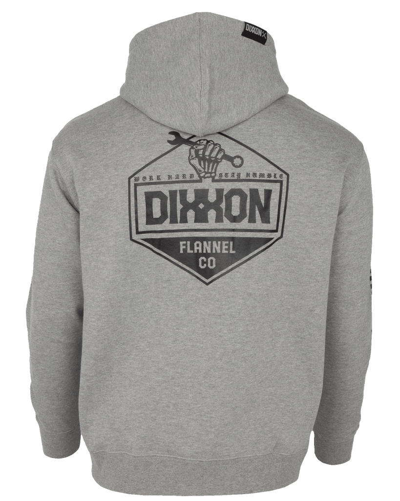 Working Class Fist Zip Up Hoodie - Gray & Black - Dixxon Flannel Co.