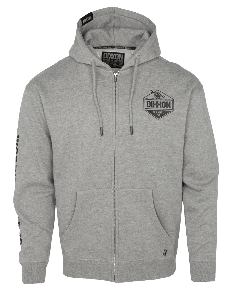 Working Class Fist Zip Up Hoodie - Gray & Black - Dixxon Flannel Co.