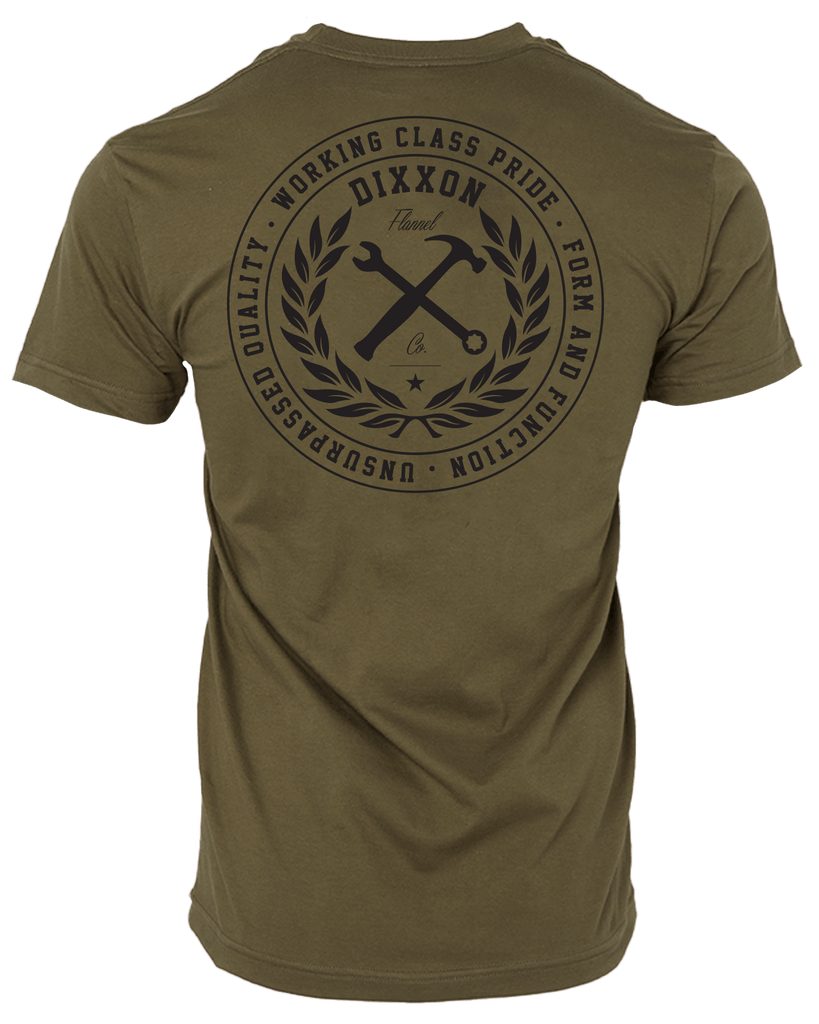 Working Class Pride T-Shirt - O.D. Green & Black - Dixxon Flannel Co.